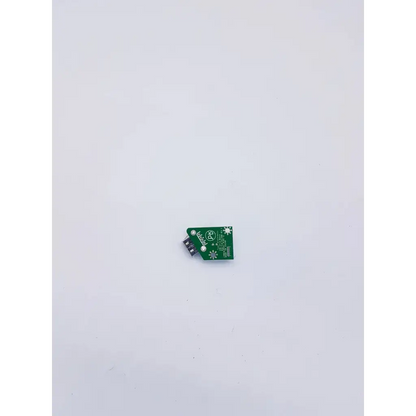 Green rectangular tyco electronics usb stick board with usb connector and white printed markings on a circuit board