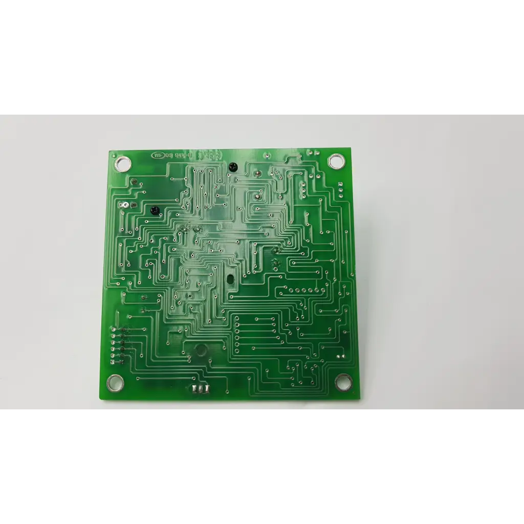 Green rectangular ultrasonic oxygen module pcb board 30-00600-30 rev c with silver conductive traces and mounting holes