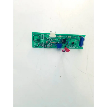 Green printed circuit board with electronic components and blue connector for uniphase light pc board 005-136 bbcb3-9d 22523sm