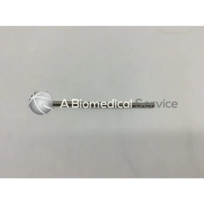 Silver spherical medical device with textured surface and metallic rod attachment in mueller au13702 paparella canal knife