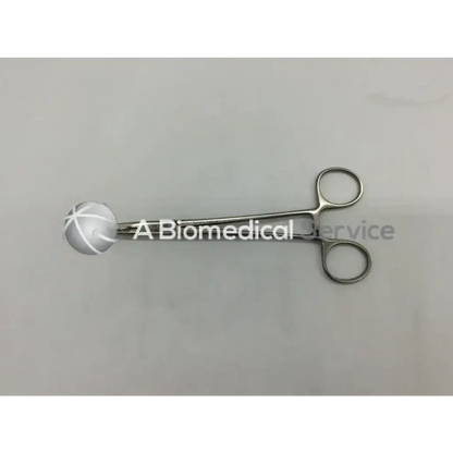 Silver surgical forceps with spherical translucent handle and embossed pattern mueller au16660 house gelfoam pressure