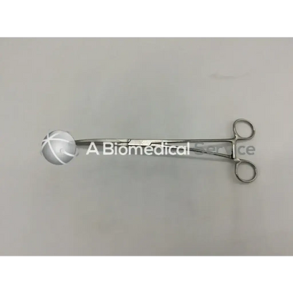 Silver V Mueller CH 63601 crafoord coarctation forceps with rounded textured ball tip and polished metal handles