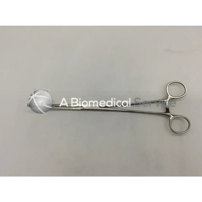 Silver v mueller crafoord coarctation forceps with rounded textured tip and circular finger loops for surgical use