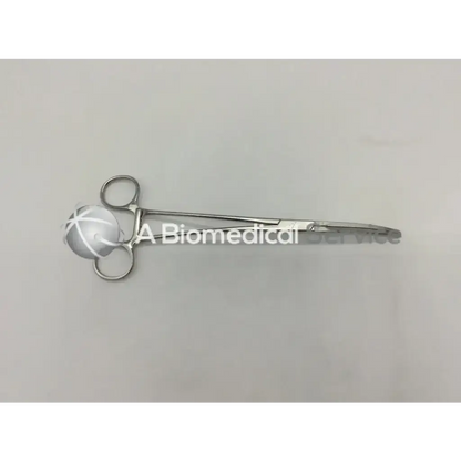 Silver V. Mueller CH 63601 crafoord coarctation forceps with rounded bulbous tip and two circular handles coarctation forceps