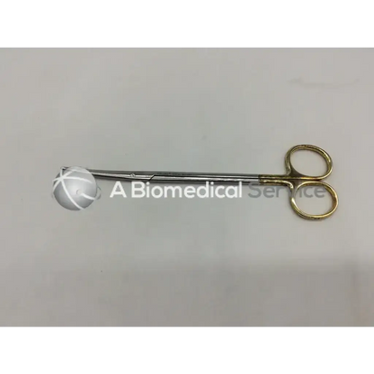 Silver surgical mueller mo1601 forceps with gold handles and rounded textured tip for precise medical use