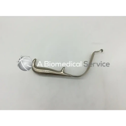 Silver mueller mo9160 merrill type retractor with curved articulated design and looped end for surgical use