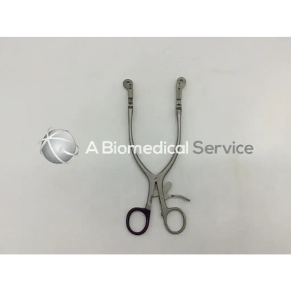 Silver v mueller nl 9215 collis retractor with black handles and curved arms for surgical use retractor ad5-63 121322sm