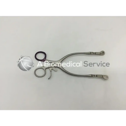 Silver v mueller nl 9215 collis retractor with black rubber handles and curved articulated arms retractor ad5-63 121322sm