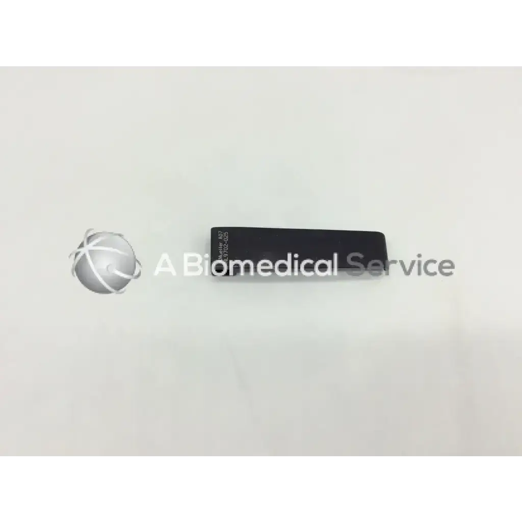 Black rectangular mcculloch retractor blade 2cm x 8cm with engraved text on surface for surgical use