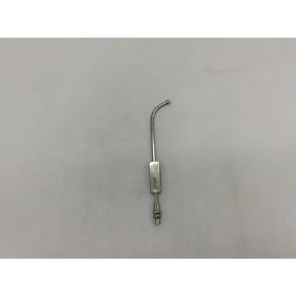 Silver v mueller rh551-434 suction tube handle long curve with a non-vented curved metal tip and rectangular handle