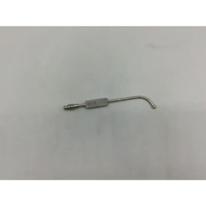 Silver metal suction tube handle v mueller rh551-434 with a long curved tip and rectangular handle non-vented