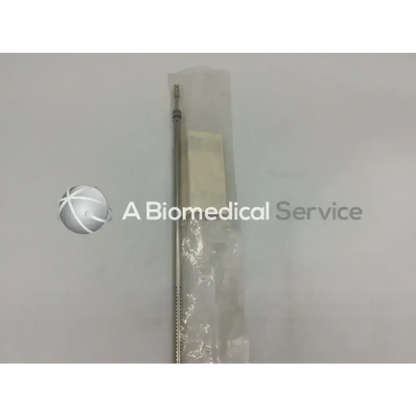 A metallic slender mueller su13008 poole abdominal suction tube with textured grip and fine perforations along shaft