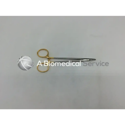 V mueller su16061 vital surgical needle holder with gold handles stainless steel body and fine pointed tips