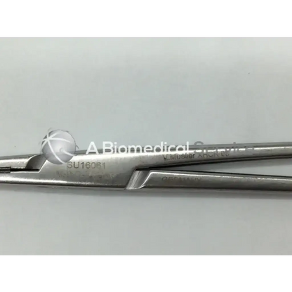 Silver mueller su16061 vital mayo-hegar needle holder with engraved markings and polished metallic finish