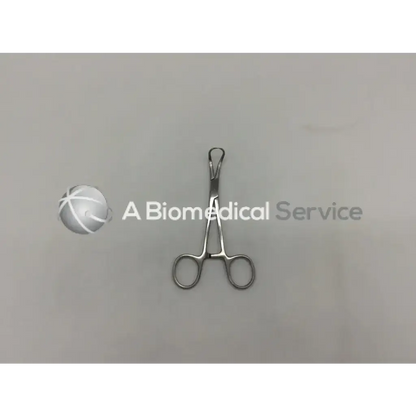 Stainless steel mueller su2905 towel forceps with rounded handles and curved tip for surgical use