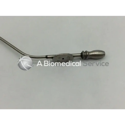 Silver v mueller suction tube with curved metal shaft ergonomic handle and working length 5in in stainless steel