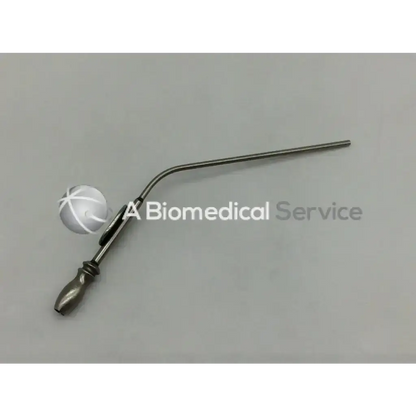 Stainless steel mueller suction tube with curved slender shaft and ergonomic handle working length 5in 7fr nl3785-191