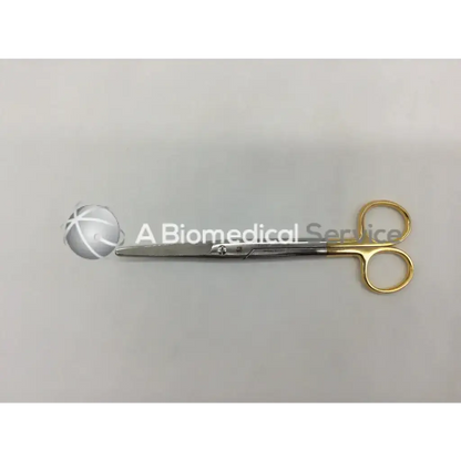 V mueller surgical vital mayo dissecting scissors with gold handles and polished stainless steel blades for precise cutting