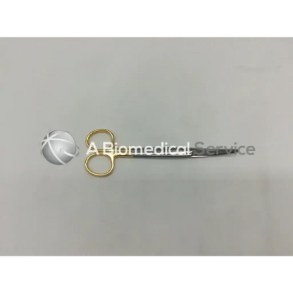 V mueller surgical vital mayo dissecting scissors with gold handles and shiny metallic blades for precise cutting