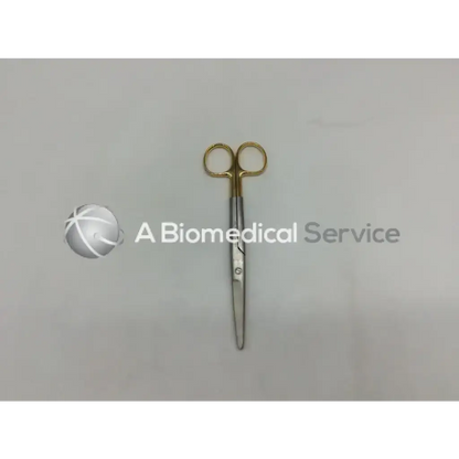 V mueller vital mayo dissecting scissors with gold handles and polished stainless steel blades for surgical use