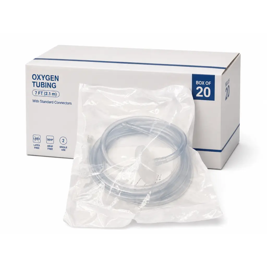 Clear transparent co2 source tubing with luer connector packaged sterile biomed certified box of 20
