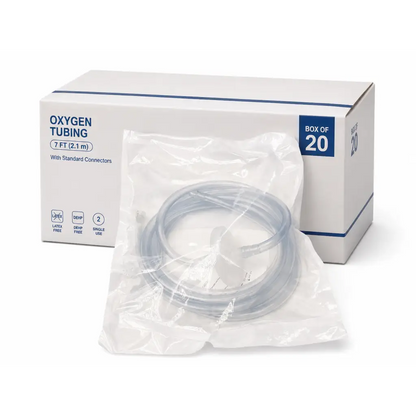 Clear transparent co2 source tubing with luer connector packaged sterile biomed certified box of 20