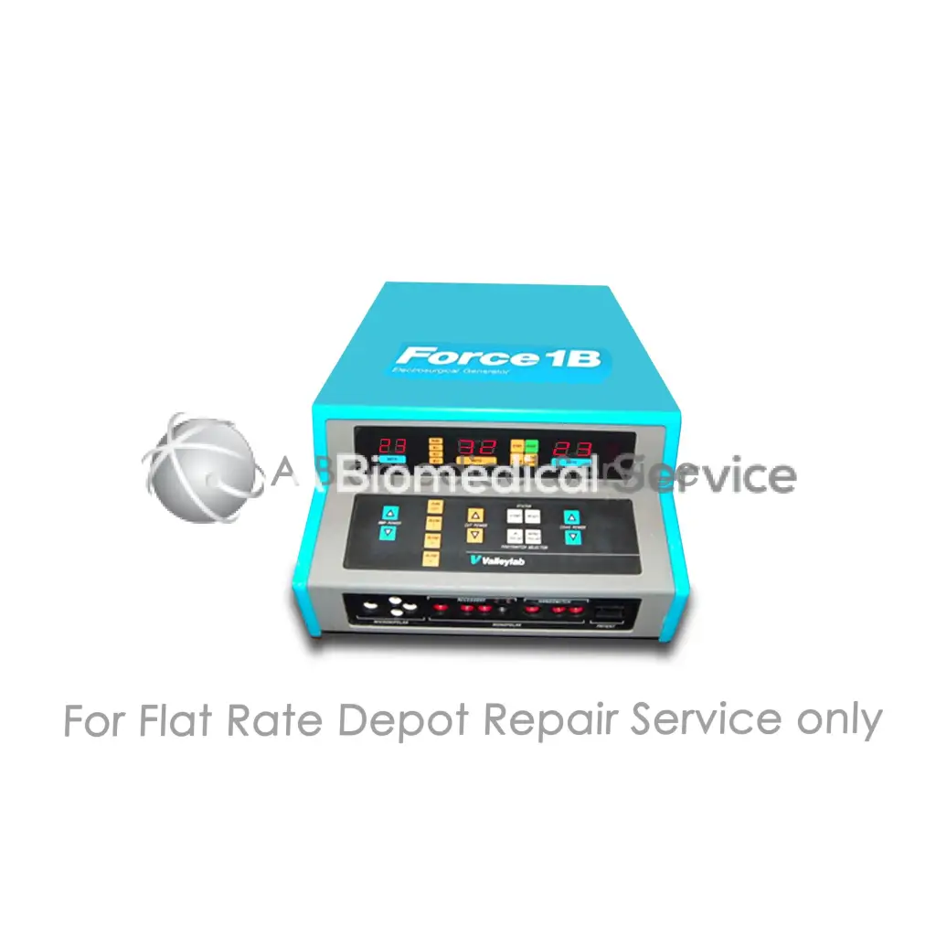 Turquoise and gray valleylab force 1b electro surgical unit with digital display showing numeric readouts for repair service