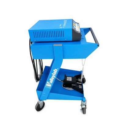 Blue valleylab force fx-c electrosurgical generator with biomed certified mobile cart and black wheels