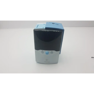 Black and silver dual-tone receipt printer with blue button for Vapotherm Inc pf00005125-s precision flow use