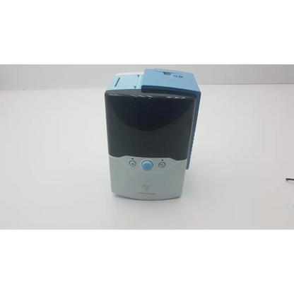 Black and silver dual-tone receipt printer with blue button for Vapotherm Inc pf00005125-s precision flow use