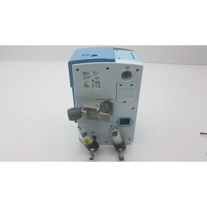 Light blue and white industrial air compressor unit with metallic fittings for vapotherm inc pf00005125-s precision flow
