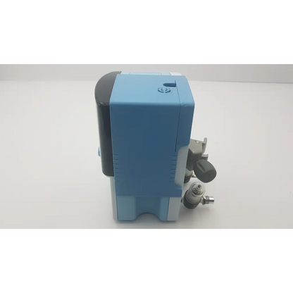 Blue and gray industrial valve with metallic fittings for Vapotherm Inc pf00005125-s precision flow control system