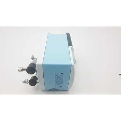 Light blue and white vapotherm inc pf00005125-s precision flow medical device with black knobs and metallic fittings