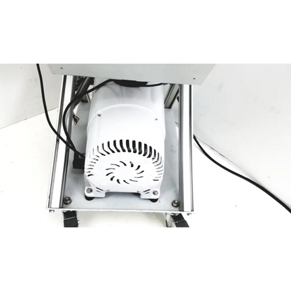 White motor with circular vented grille and metallic frame on turbo-v 301-ag navigator vacuum pump system
