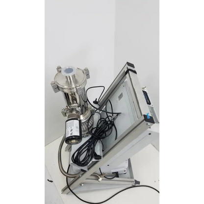 Stainless steel turbo-v 301-ag navigator industrial pump with cylindrical body flanged connections and attached motor