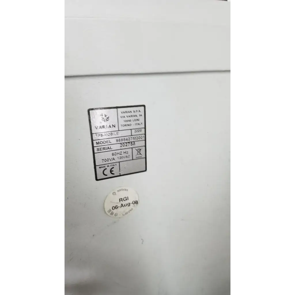 White turbo-v 301-ag navigator vacuum pump system with black label showing model serial number and specifications