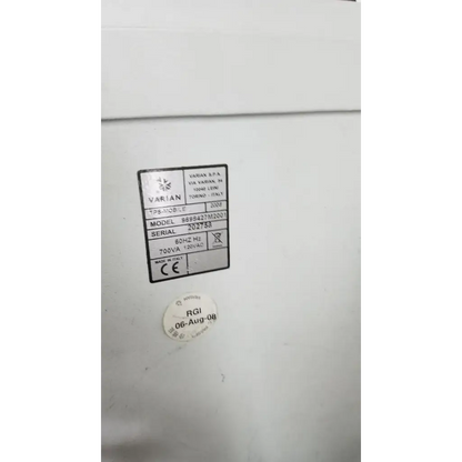 White turbo-v 301-ag navigator vacuum pump system with black label showing model serial number and specifications