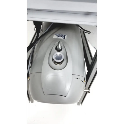 Gray plastic industrial-grade water heater with circular control knob and metallic fittings for turbo-v 301-ag navigator pump system