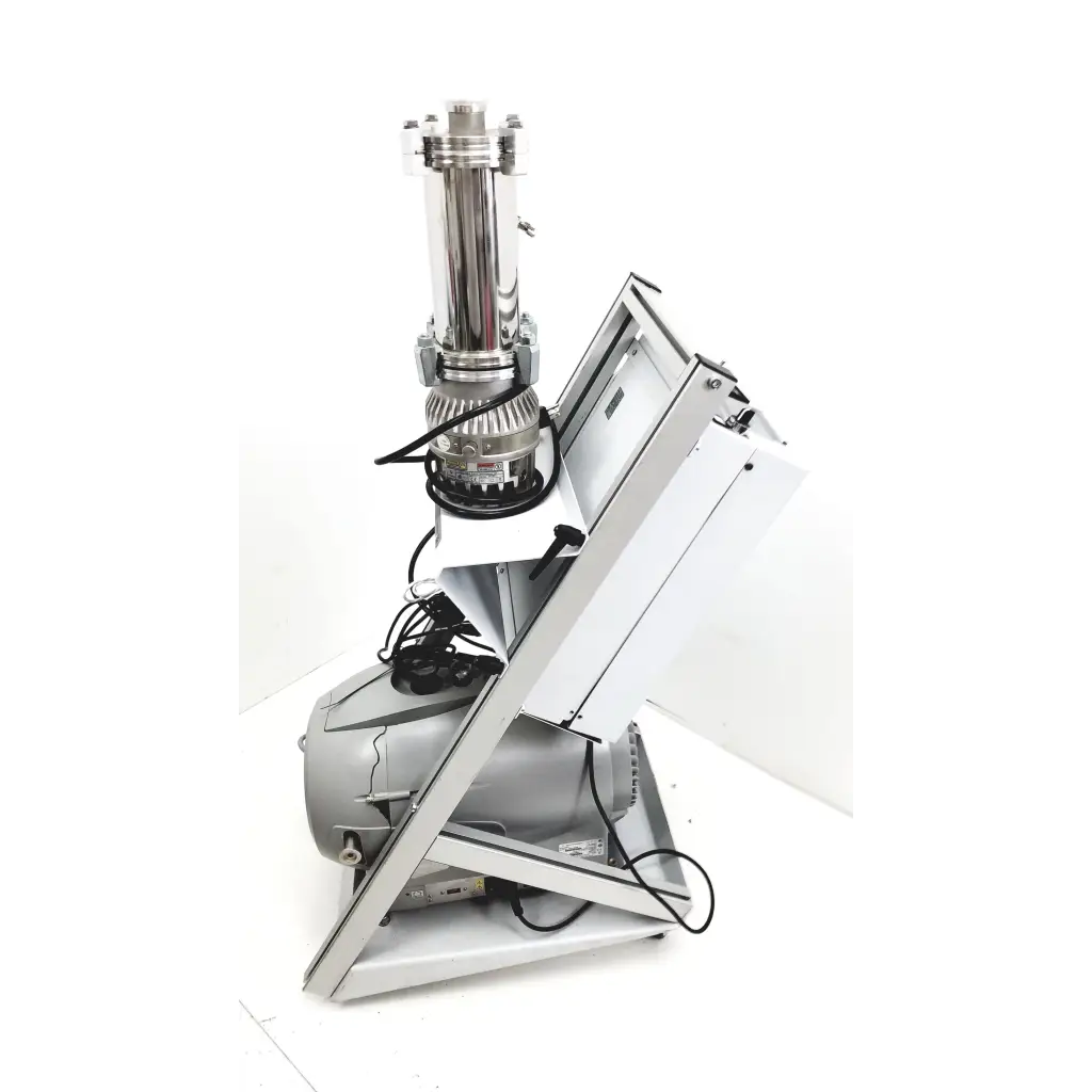 Industrial-grade stainless steel turbo-v 301-ag navigator pump system with visible motor wiring on white metal frame