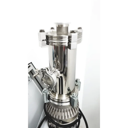 Shiny stainless steel turbo-v 301-ag navigator industrial pump with cylindrical body and flanged connections