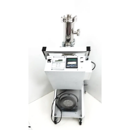 Stainless steel turbo-v 301-ag navigator vacuum filtration system with white control panel and black accents