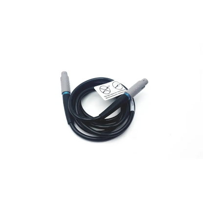 Verathon 0600-0237 gs connector cable 4/4 is a black coiled cable with gray connectors and blue accents for ad2-81 use