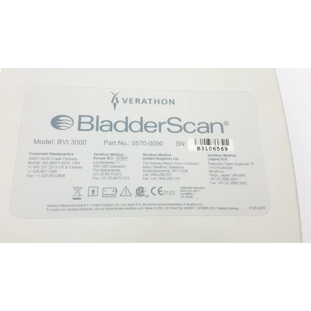 Load image into Gallery viewer, Verathon Bladder Scan Scanner BVI3000 Ultrasound Probe