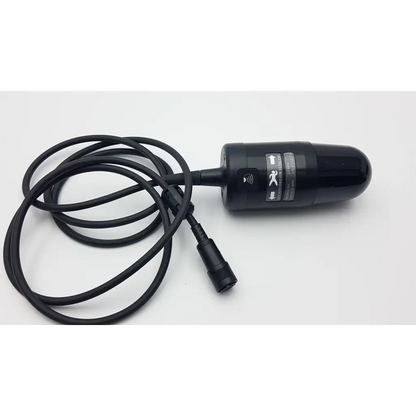Black cylindrical wireless microphone transmitter with coiled cable for verathon bladder scan scanner bvi3000 battery charger