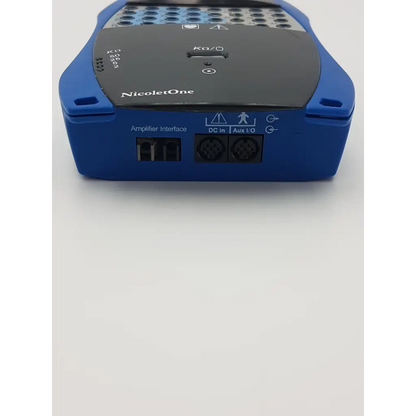 Blue viasys healthcare nicolet one nic 36 222-466900 eeg amplifier with black control panel and multiple ports