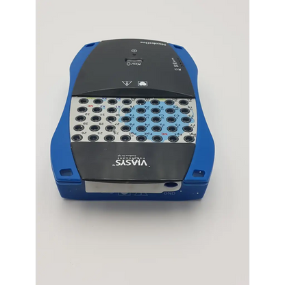 Blue and black viasys healthcare nicolet eeg amplifier back with circular port grid for precise neurological monitoring