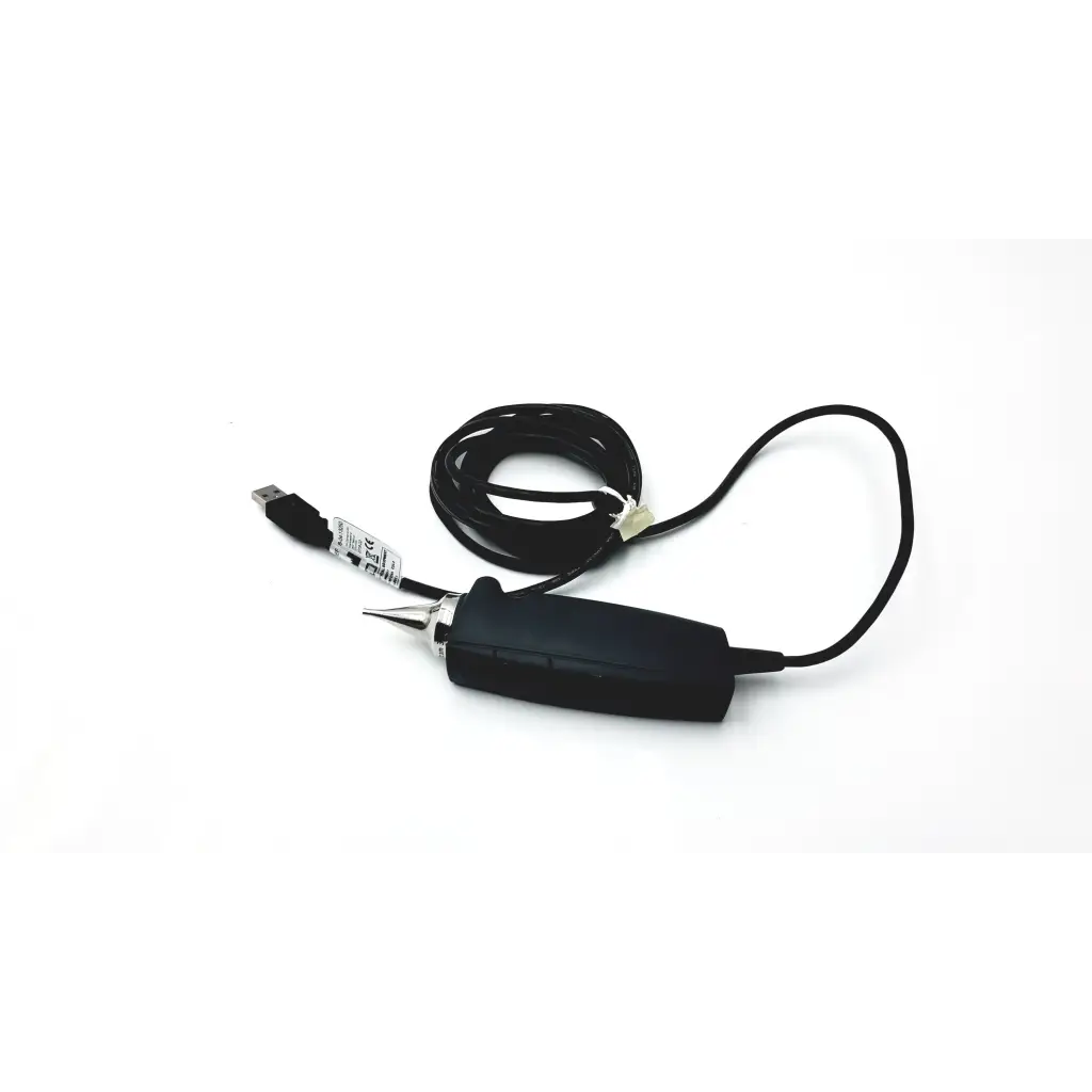 Black usb cable with metallic tip and ergonomic grip for video otoscope otocam 300 device connection