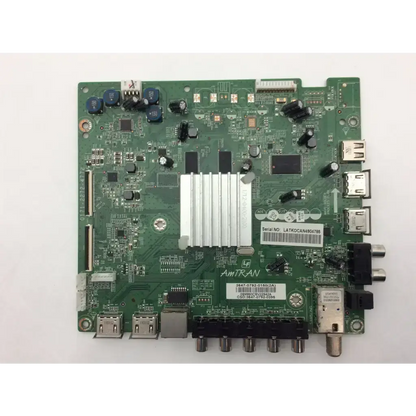 Green amtran main board bbcf1-1 with silver heat sink and multiple ports for vizio 3647-0792-0150 television