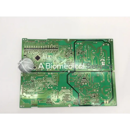 Green printed circuit board with silver solder joints and components of vizio m550sv lcd power supply board unit