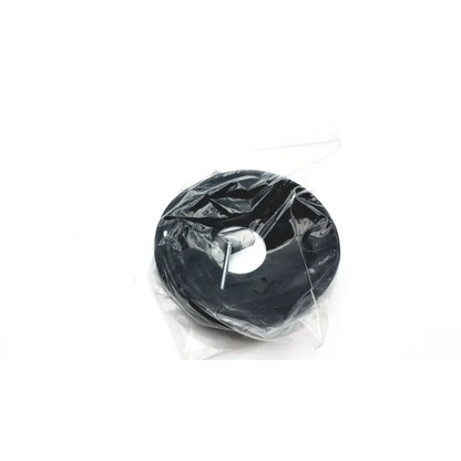 Black circular rubber mounting pad with central hole and metal screw for vollrath inc 80s18 cup dispenser